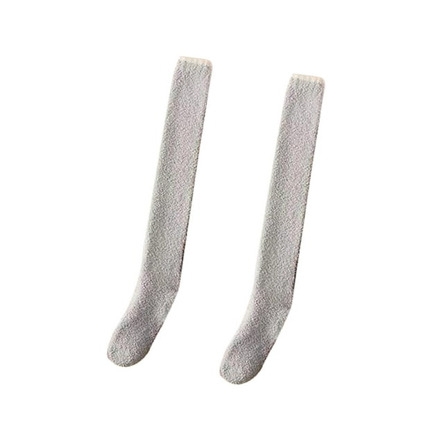 Calcetines hasta la para mujer, calentadores de piernas por encima de la , calcetines suaves y cálidos hasta el muslo, Media larga para Gris