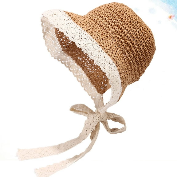 LULULION Sun Visors for Women Straw Hat Khaki 1Pcs Fashion Woven Sun Protection