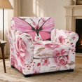 thumbnail image 2 of Psesaysky Pink Butterfly and Floral Couch Covers for Living Room, 2 Piece Individual Cushion Cover Brushed Armchair Covers Stretch for Pet, 2 of 8