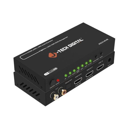J-Tech Digital 4K HDMI eARC/ARC Audio Extractor, 4K 60Hz HDMI to Optical + RCA L/R Converter, Digital to Analog DAC Audio Converter for HDTV Laptop Blu-Ray Gaming Consoles [JTECH-4KAE]