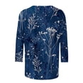 thumbnail image 5 of Dyegold Plus Size Tops For Women 3/4 Sleeve Crewneck Dressy Casual Loose Blouses Retro Floral Print Western Shirts Tunics, 5 of 5