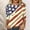 White, variant on UTTOASFAY Women Tops Womens Fashion Round Neck Casual Three Quarter Flag Print Tops T-Shirt Blouse Blue 4(S)