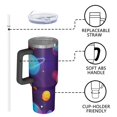 thumbnail image 4 of Galaxy 40oz Tumbler with Handle and Straw, Large Capacity Travel Cup for Hot & Cold Drinks, Double Walled Vacuum Insulated Cup,Birthday Thanksgiving Christmas Gifts for Women Girls, Starry, 4 of 6