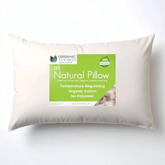 100% Organic Cotton Pillow with Organic Cotton Cover, (Travel Size), GOTS -, Adjustable Loft, Cooling and Breathable, Easy Care, Traveling and Long Flights, Small