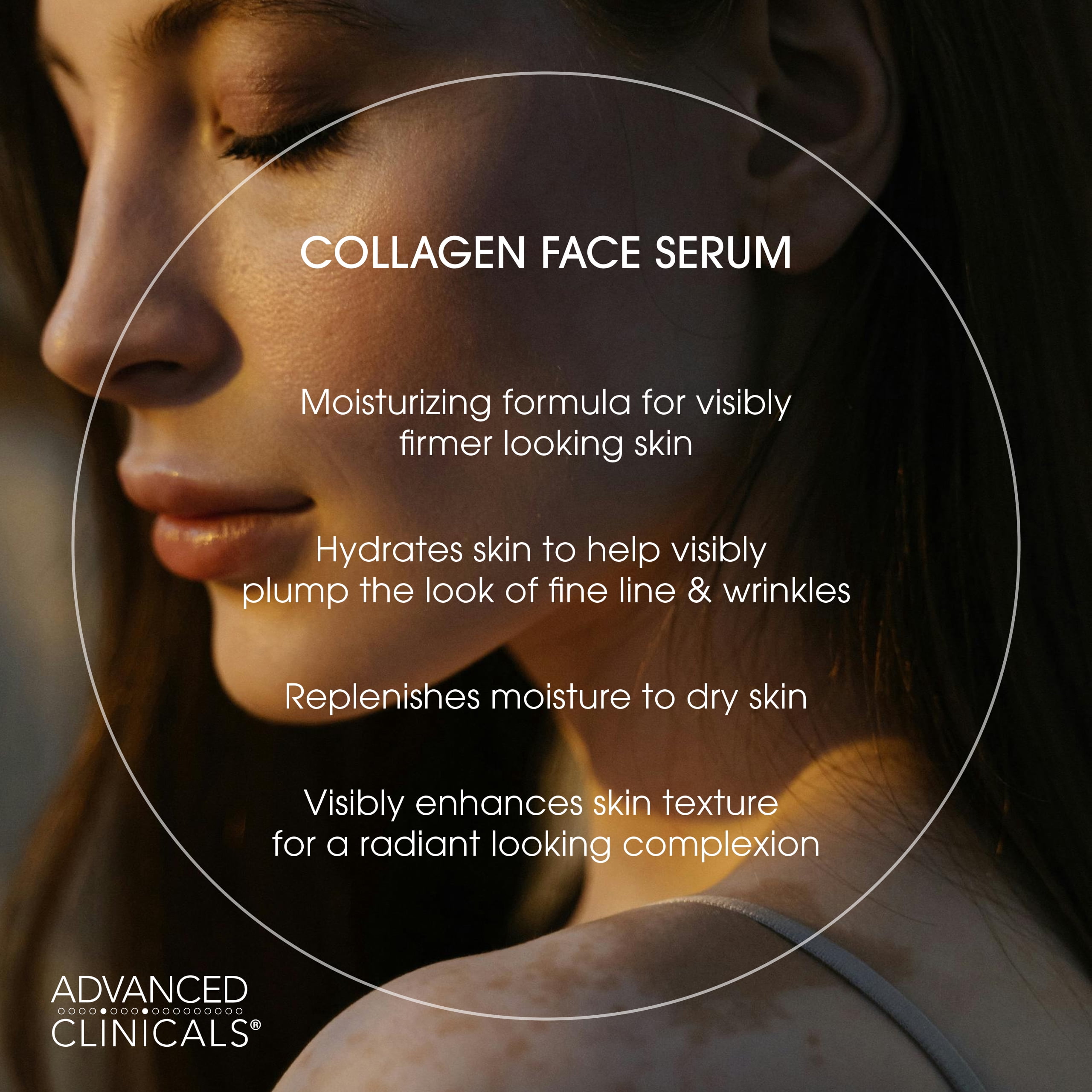 Advanced Clinicals Collagen Skin Care Set - Moisturizing Body Cream & Face Serum Bundle
