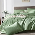thumbnail image 3 of Davulos Sage Green Comforter Set ,7 Piece Bed in a Bag Queen Size Soft Microfiber Waffle Weave Textured Complete Bedding Set, 3 of 7