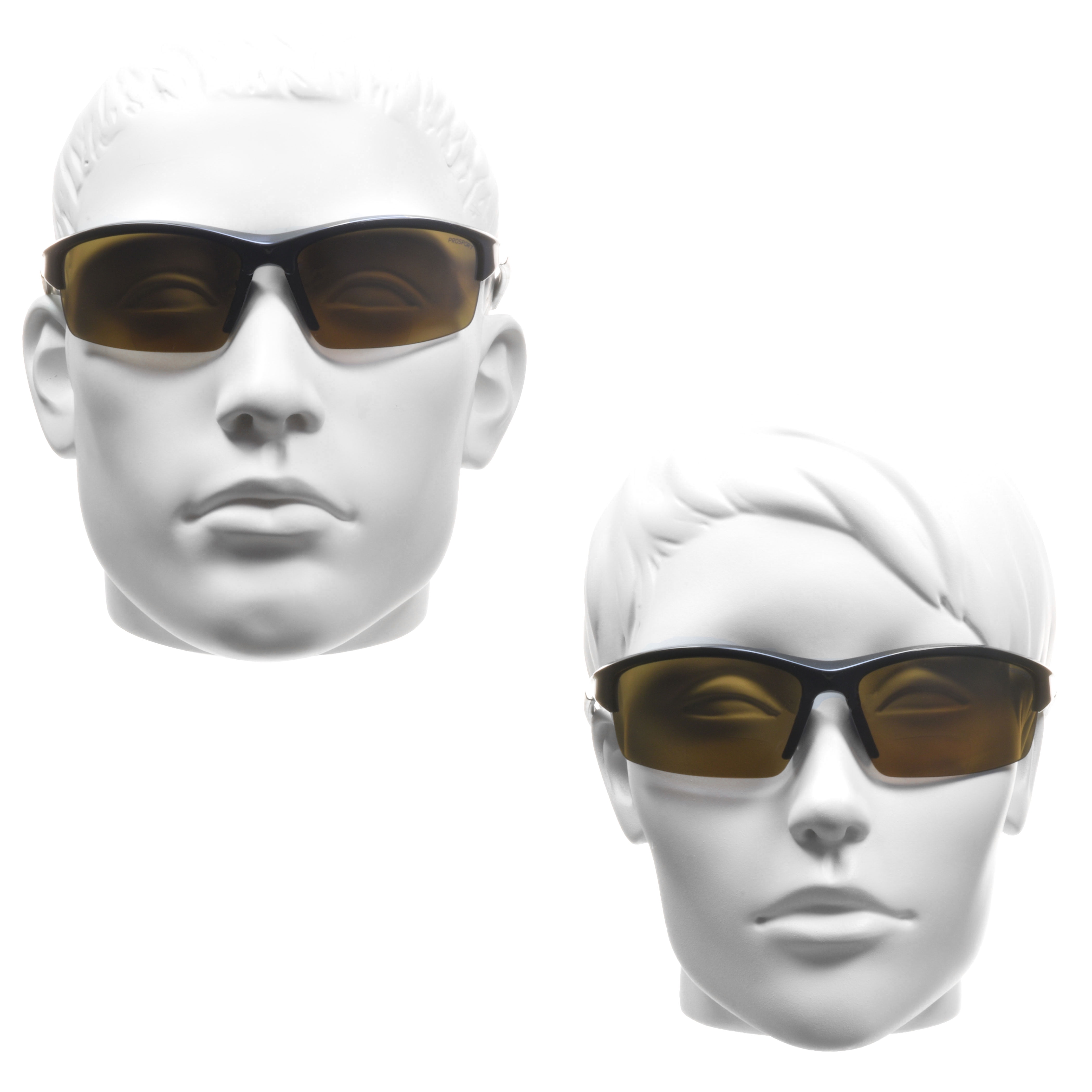 proSPORT Polarized Bifocal Sunglass Brown Men Women w/ Case & Retainer