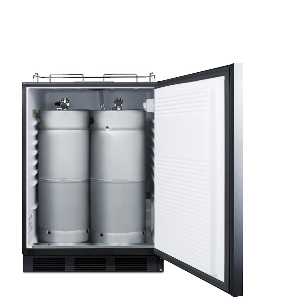 Built-in kegerator for use under ADA compliant counters; no tap kit included