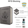 thumbnail image 3 of Passport and Vaccine Card Holder Combo,Cover Case with CDC Vaccination Card Slot, Leather Travel Documents Organizer Protector, with RFID Blocking, for Women and Men, 3 of 7