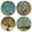 Purple, variant on CARIBOU Drink Round Fabric Felt Neoprene Coasters Set of 4pcs, Irises Vincent Van Gogh + Gustav Klimt Flower Garden + Van Gogh Mulberry + The Pink Peach Tree By Vincent Van Gogh