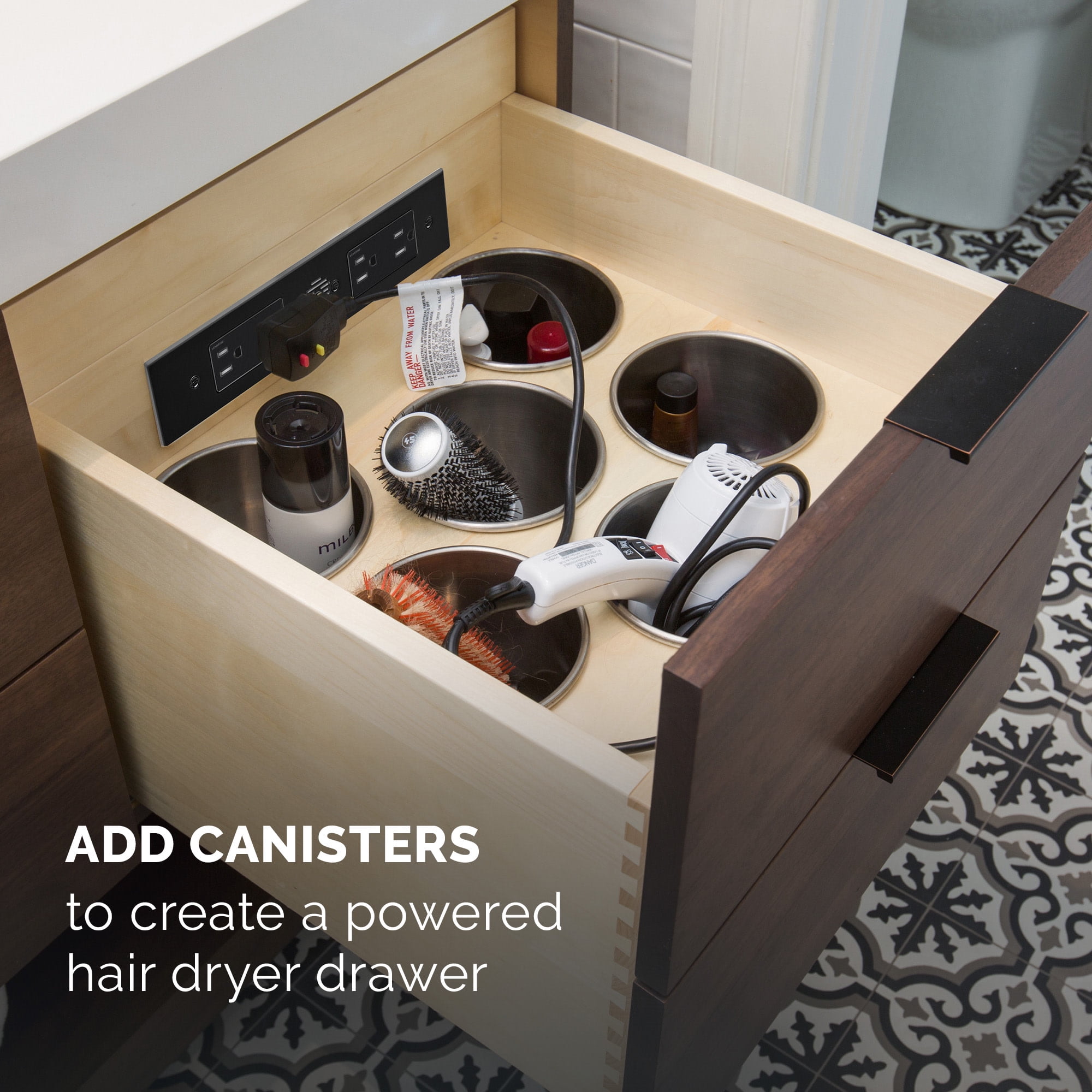 KraftMaid Deep Drawer Organizer with Canister Storage (DCSK)