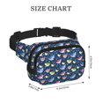 thumbnail image 4 of Disketp Colorful Cartoon Shark Riñonera de Doble Capa, Bolsa de Cintura Ajustable para Viajes, Correr y Senderismo, Riñonera Ligera para Hombre y Mujer, 4 of 9