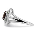 thumbnail image 3 of Auriga Fine Jewelry 925 Sterling Silver Rhodium Oval Smoky Quartz & Diamond Ring for Women Size- 7, 3 of 6