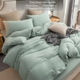 thumbnail image 2 of PURE ERA Duvet Cover 2pc Set Twin Size Jersey Cotton Ultra Soft T-shirt Cotton 1pc Pillow sham,(Solid Sage Green, Twin), 2 of 8