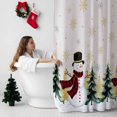 thumbnail image 5 of Christmas Snowman Bathroom Shower Curtain Tree Gold Snowflakes Linen Texture Waterproof Washable Shower Curtains for Bathtub Bath Decor with Grommets and Hook 54 X 78 Inch, 5 of 8