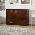 thumbnail image 4 of AFI Hamilton Full Solid Wood Murphy Bed Chest with 6" Mattress, Drawer & Charger, Walnut, 4 of 22