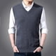 thumbnail image 5 of Chaleco exterior de punto de color sólido para otoño e invierno para hombre, suéter de punto informal de moda para hombre, 5 of 6