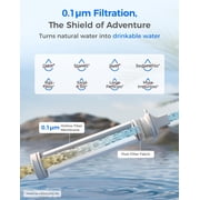 Waterdrop Gravity Water Filter Straw, Camping Water Filtration System, Water Purifier Survival for Travel, Backpacking and Emergency Preparedness, 1.5 gal Bag, 0.1 Micron, 5 Stage Filtration, Blue