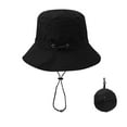 thumbnail image 2 of iHPH7 Fishing Hat Hiking Hat Women Hiking Hat Mens Wide Brim Sun Hat Sun Hats for Men, Black One Size, 2 of 7