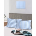 thumbnail image 5 of Blue White Stripe Pillow Covers Queen Size 2 Pack, Modern Minimalist Geometric Striped Soft Bed Throw Pillowcases Breathable Cooling Long Lumbar Body Pillow Sham Cover for Bed Sofa 20''x30'', 5 of 7