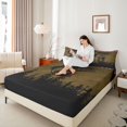 thumbnail image 4 of Homewish 4-Piece Queen Sheet Set, Bass Fish Fishing, Black Brown Breathable Bedding, 4 of 7