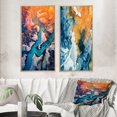 thumbnail image 1 of Designart "Majestic Aerial View Arctic Rivers and Icebergs V" Glacier Framed Wall Art Set Of 2 - Country Blue Frame Gallery Set For Office Decor, 1 of 6