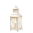 thumbnail image 4 of Decorative Large Outdoor Candle Lantern, Metal Candle Holder, Decorative Candle Lantern with Tempered Glass (White), 4 of 10