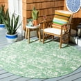 thumbnail image 2 of SAFAVIEH Courtyard Isolde Abstract Indoor/Outdoor Area Rug, Green Blue/Ivory, 6'7" x 6'7" Round, 2 of 8