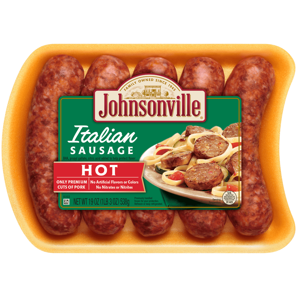 Johnsonville Hot Italian Sausage, 5 Links, 19 oz