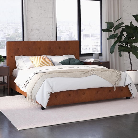 DHP Dakota Faux Leather Upholstered King Bed, Multiple Colors