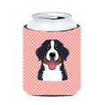 thumbnail image 1 of Checkerboard Pink Bernese Mountain Dog Can Or Bottle Hugger, 12 Oz., 1 of 1