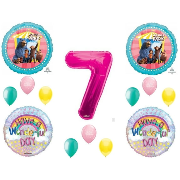 Wonder Park Birthday Balloons 7th Pink Decoration Supplies Seventh Movie