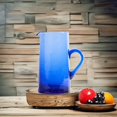 thumbnail image 2 of Glass Cone Jug by   | Handblown Water Pitcher, Blue| 36 Fl. Oz., 2 of 2