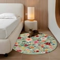 thumbnail image 3 of Sage Green Floral Round Rug 3.3ft Washable Circle Entryway Rugs Non Slip Spring Flowers Leaves Farmhouse Area Rug Indoor Floor Carpet for Bedroom Kitchen Living Room Home Office Dining Room Nursery, 3 of 8