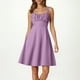 thumbnail image 2 of Vestido de verano con tirantes finos y corte en A para mujer: diseño elegante y ajustado, tejido elástico, adecuado para fiestas y ocasiones informales., 2 of 4