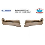 REAR STEP BUMPER FACE BAR [2-PC LEFT AND RIGHT]; CHROME; WITHOUT PARK