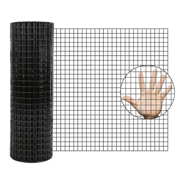 Garvee 19 Gauge Galvanized Chicken Wire Fencing, 1/2 Inch Hardware Cloth, 35in x 98ft, Black
