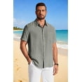 thumbnail image 2 of COOFANDY Men' Button Down Shirts Short Sleeve Casual Shirt Summer Beach Textured Shirts, 2 of 6