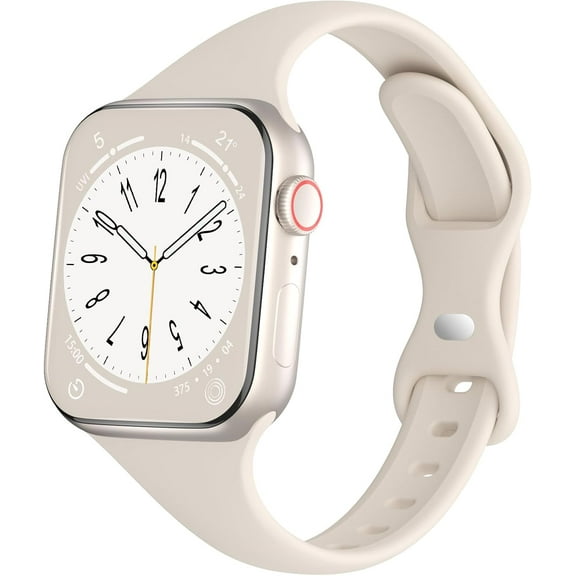 Sport Slim Silicone Bands Compatible for Apple Watch Band 38mm 42mm 40mm 44mm 41mm 45mm 46mm 49mm, Thin Narrow Replacement Strap Wristband for iWatch