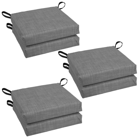 Blazing Needles 16-inch Spun Polyester Solid Outdoor Square Chair Cushions (Set of 6)
