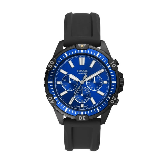 Fossil Men's Garrett Chronograph Black Silicone Watch FS5695