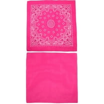 CTM Cotton Solid and Paisley Print Neon Bandana Kit (Pack of 2)