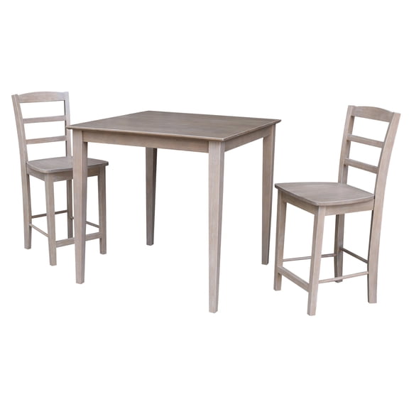 36X36 Counter Height Dining Table With 2 Madrid Counter height Stools