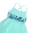 thumbnail image 5 of Raenseen Girls Kids Sleeveless Shiny Sequins Dance Leotard Dresses with Hair Tie Lyrical Latin Mint Green L, 5 of 7