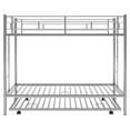 thumbnail image 4 of Euroco Modern Metal Twin over Twin Bunk Bed with Trundle for Kids Teens, 3 Twin Size Beds, Solid Ladder and Safety Guardrails, Silver, 4 of 14