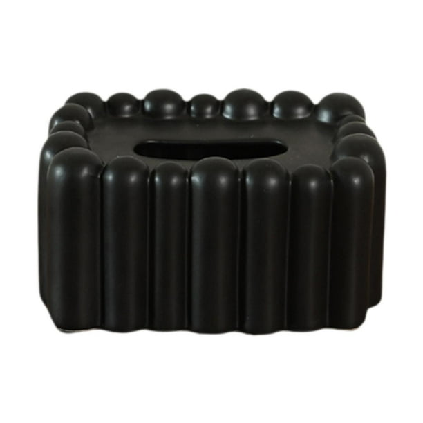 Porta pañuelos decorativo para el hogar, escritorio, moderno, rectangular, para coche, hogar, tocador. negro