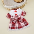 thumbnail image 7 of Dog Classic Plaid Dress for Small Dogs, Puppy Bowknot Tutu Dress with D-Ring Buckle, Cute Pet Vest Dog Princess Skirt for Wedding Holiday Party Photography Red XS, 7 of 7