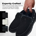 thumbnail image 4 of Clarks Grey Suede Venetian Moccasin Faux Fur Lining Indoor Outdoor Slippers (Grey, 14), 4 of 8