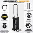 thumbnail image 5 of Folding Hand Truck with 4-Wheel Mode, 2 in 1 Collapsible Push Cart & Fold-Up Toe Plate – 300lbs Heavy Duty Dolly Pull Cart with Wheels Portable Hand Truck for delivery, Warehouse & Moving, 5 of 9