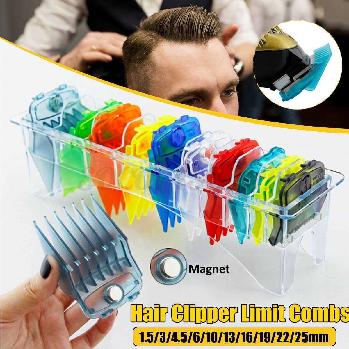 10Pcs Premium Cut Hair Clipper Guides Guards Limit Combs Set